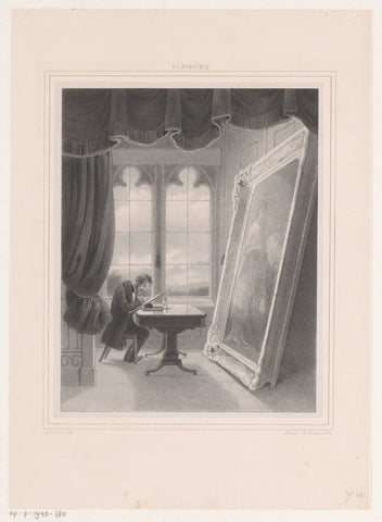 Henricus Wilhelmus Couwenberg copies a painting, Hendrik Wilhelmus Last, 1846 Canvas Print