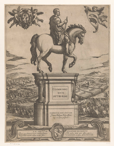 Equestrian statue of Cosimo I, Grand Duke of Tuscany, Antonio Tempesta, 1608 Canvas Print