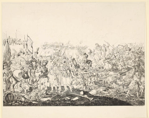 Maurits wins the battle of Nieuwpoort, 1600, Mathias de Sallieth, 1775 - 1791 Canvas Print
