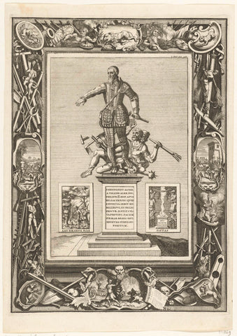 Statue of the Duke of Alva, 1571, anonymous, 1723 - 1725 Canvas Print