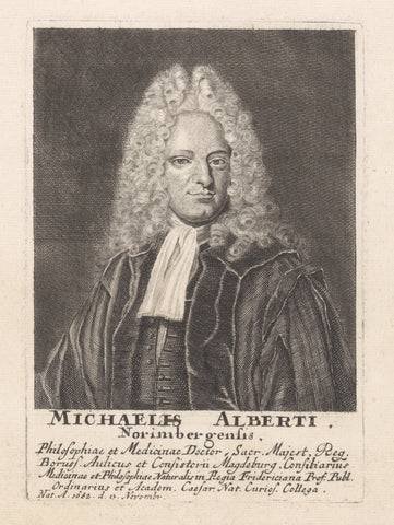 Portrait of Michael Alberti, Wolfgang Philipp Kilian, 1710 - 1732 Canvas Print