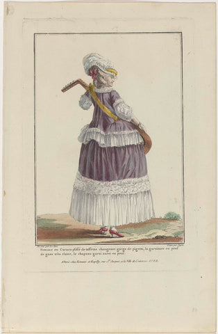 Gallerie des Modes et Costumes Français, 1778, P 88 : Femme en Caraco plissé (...), Dupin, 1778 Canvas Print