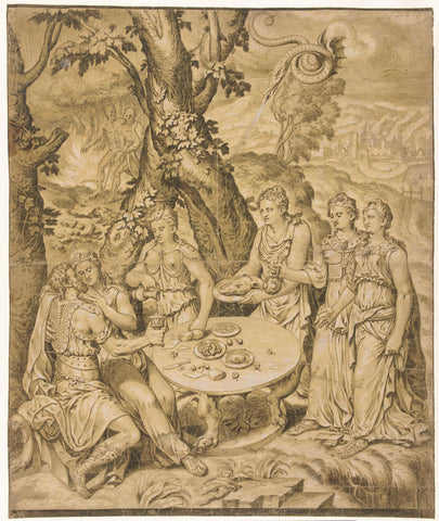 Allegory on sinful life, anonymous, c. 1530 - 1580 Canvas Print