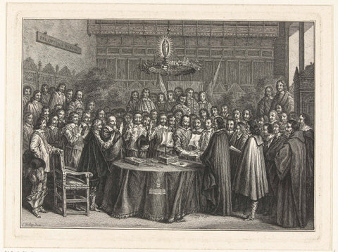 The Swearing-in of the Peace of Munster, 1648, Simon Fokke, 1754 Canvas Print