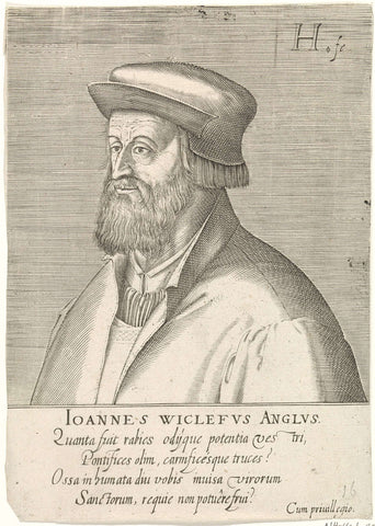 Portrait of John Wyclif, Hendrick Hondius (I), 1599 Canvas Print