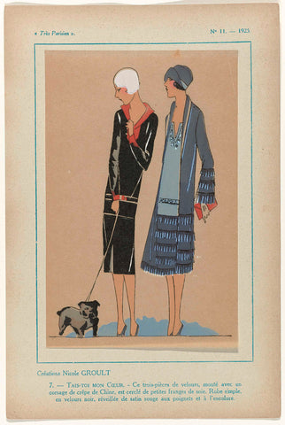 Très Parisien, 1925, No. 11, Pl. 7: Créations Nicole GROULT - TAIS -TOI MON COEUR, G-P. Joumard, 1925 Canvas Print