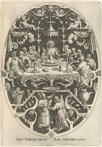 Last Supper, Johann Sadeler (I), 1560 - 1600 Canvas Print