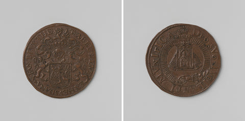 Three hundred years of commemoration of the miracle of the abused misbembies in Brussels, calculation medal of Theodore d'Elshout-Van Heusden, lord of Middelwale, magistrate of the Brussels Treasury, anonymous, 1670 Canvas Print