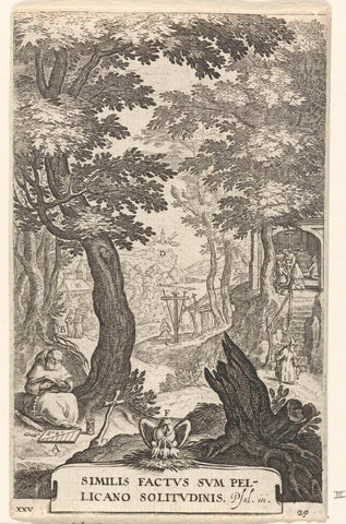 Landscape with hermits, Boëtius Adamsz. Bolswert, 1590 – 1633 Canvas Print