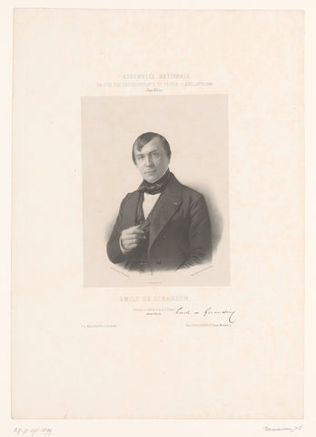 Portrait of Émile de Girardin, Émilien Desmaisons, 1848 - 1849 Canvas Print