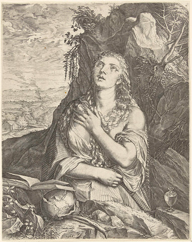 The Penitent Mary Magdalene, Cornelis Cort, 1566 Canvas Print