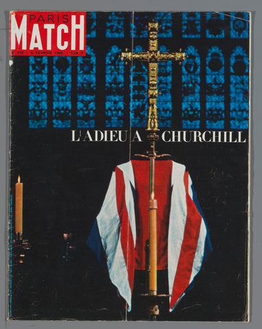 Copy of the magazine 'Paris Match' of 6 February 1965 about churchill's funeral, Paris Match, 1965 Canvas Print