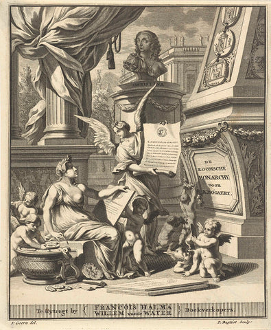 Title page for A. Bogaert, De roomsche monarchy, shows in the coin images of the western and eastern emperors, Utrecht 1697, Jacobus Baptist, 1697 Canvas Print