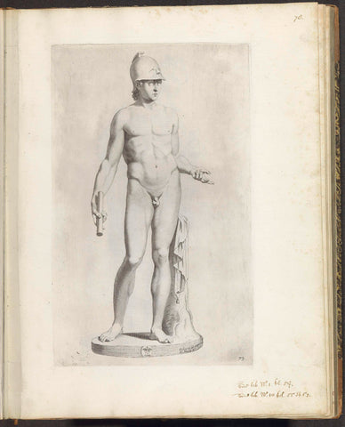 Statue of Mercury with helmet, Michel Natalis, 1636 - 1647 Canvas Print