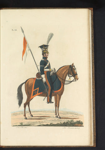 Lancer, on horseback, in full dress, Joannes Bemme, 1823 Canvas Print