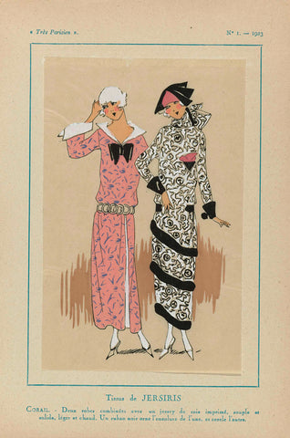 Très Parisien, 1923, No. 1: Tissus de JERSIRIS..., anonymous, 1923 Canvas Print