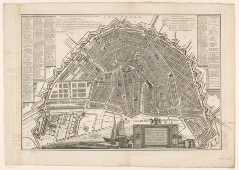 Map of Amsterdam, Caspar Jacobsz. Philips, 1774 - 1785 Canvas Print