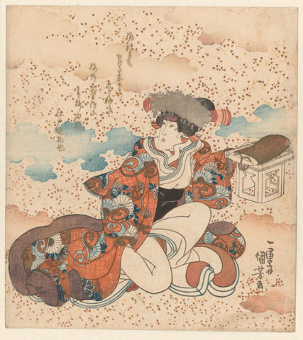 Kneeling woman with sacrificial table, Utagawa Kuniyoshi, c. 1830 Canvas Print