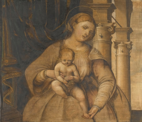 Virgin and Child, Pordenone (circle of), 1525 - 1550 Canvas Print