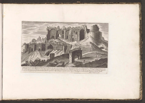 Ruins on the slopes of the Palatine Hill, with an arch of the Aqua Claudia, anonymous, 1680 Canvas Print