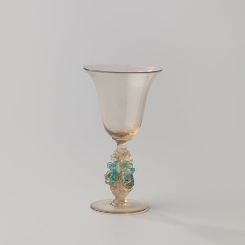 Chalice glass with tulip-shaped calyx and a trunk with three dolphins, anonymous, c. 1800 - c. 1900 Canvas Print