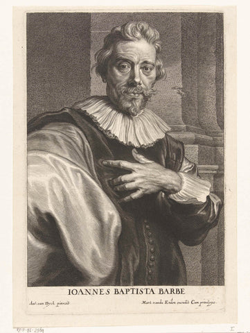 Portrait of engraver Jean Baptiste Barbé, Schelte Adamsz. Bolswert, 1596 – 1659 Canvas Print