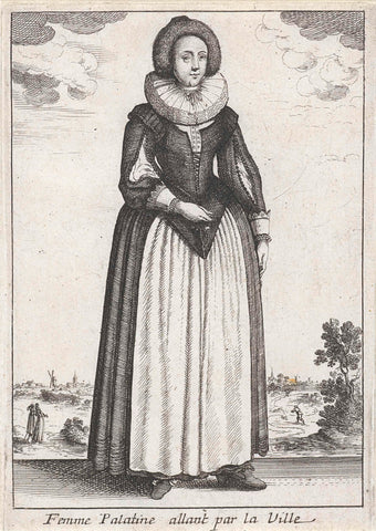 Femme Palatine allant par la Ville, Wenceslaus Hollar, 1662 Canvas Print