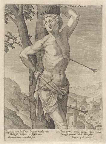 H. Sebastiaan, Antonie Wierix (II), 1565 - before 1604 Canvas Print