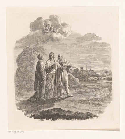 Cleopas and Peter meet Christ on their way to Emmaus, Daniel Nikolaus Chodowiecki, 1778 Canvas Print