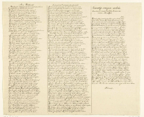 Transcription of the verses to the political allegory from 1598, anonymous, 1800 - 1899 Canvas Print