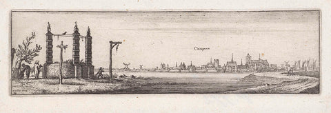 Landschap met galgen en gezicht op Kampen, Wenceslaus Hollar, 1643 Canvas Print