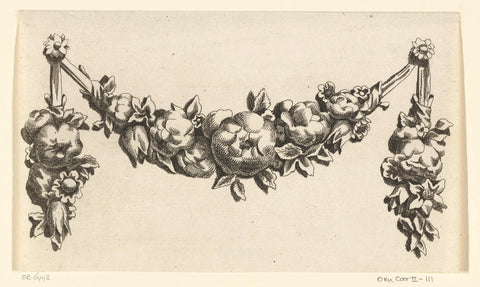 Festoon with a pomegranate in the middle, Francoys Dancx, c. 1654 - before 1677 Canvas Print