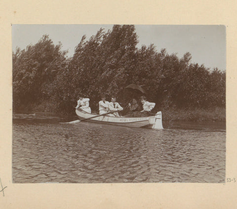 With rowing boat on the water, Hendrik Herman van den Berg, in or after 1890 - in or before 1894 Canvas Print