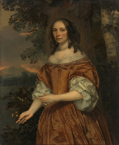 Maria de Witte Françoisdr (b 1616). Wife of Johan van Beaumont, Jan Mijtens, 1661 Canvas Print