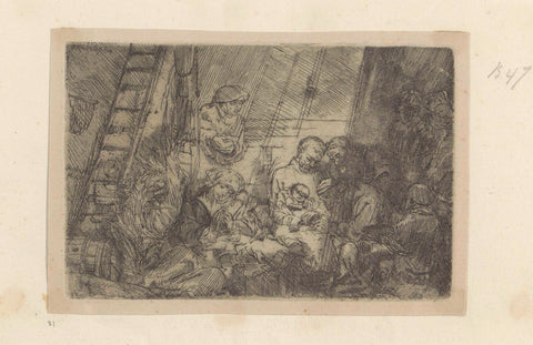 Circumcision in the stable, Rembrandt van Rijn, 1807 - 1808 Canvas Print