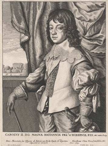 Portrait of Charles Stuart, Prince of Wales, Wenceslaus Hollar, 1649 Canvas Print