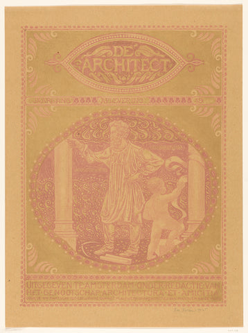 Cover design for: De Architect, 1911, Richard Nicolaüs Roland Holst, 1911 Canvas Print