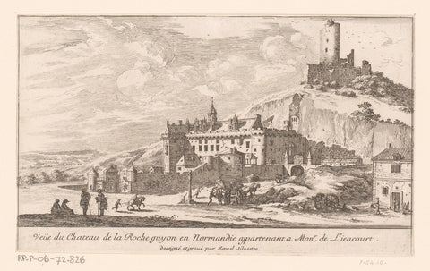 View of the castle of La Roche-Guyon, Israel Silvestre, 1658 Canvas Print