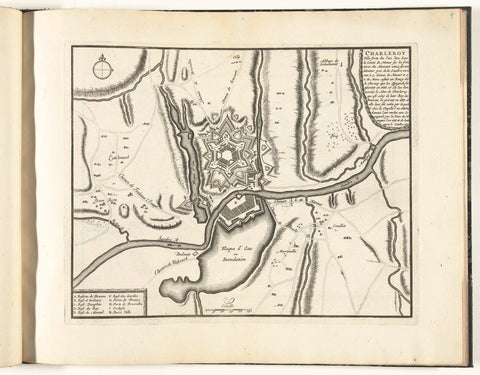 Map of Charleroi, ca. 1693-1696, anonymous, 1693 - 1696 Canvas Print