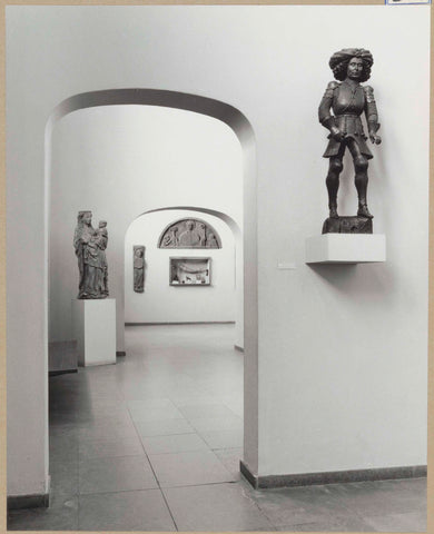 Room with statue of Philip the Good of Burgundy and a passage with a view of rooms with a statue of the Virgin Mary and a tympan, 1962 Canvas Print