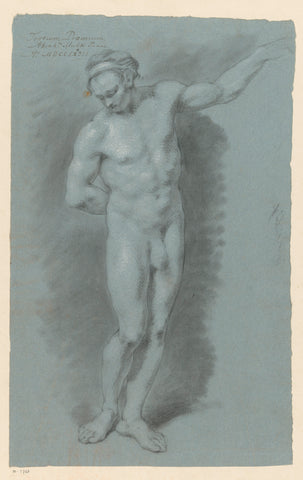 Standing male nude, seen from the front (3rd prize 1773), Abraham Pietersz. Hulk, 1773 Canvas Print