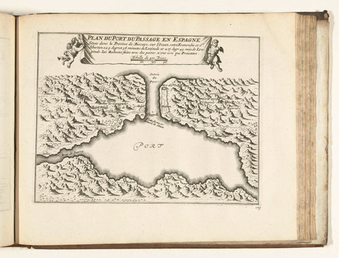 Map of the natural harbor of Puerto de Pasajes, 1726, anonymous, 1726 Canvas Print