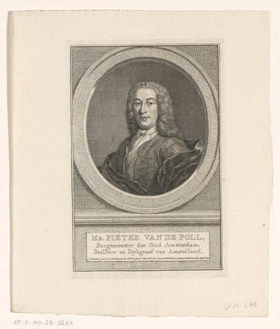 Portrait of Pieter van de Poll, Jacob Houbraken, 1796 Canvas Print