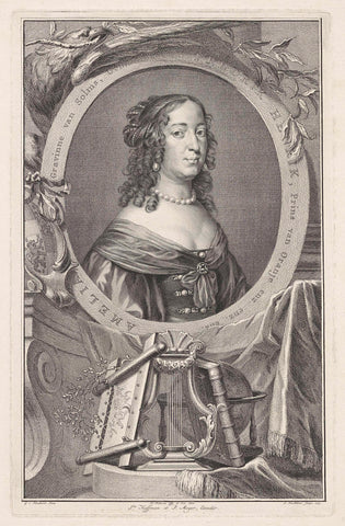 Portret van Amalia van Solms, Jacob Houbraken, 1753 Canvas Print