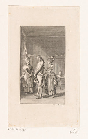 Klärchen dries Karl dress, Daniel Nikolaus Chodowiecki, 1782 Canvas Print