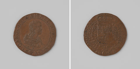 Charles II, king of Spain, arithmetic medal struck by order of the council of Finance, Monogrammist HF (medailleur) (possibly), 1675 Canvas Print