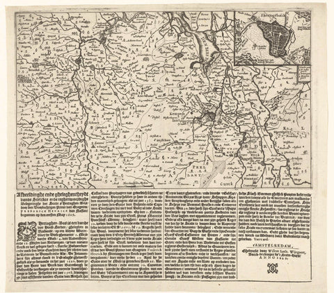 Map of North Brabant with the siege of Den Bosch, 1629, anonymous, 1629 Canvas Print