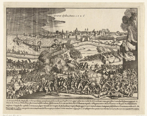 Siege of Grave by Parma, 1586, anonymous, 1649 - 1651 Canvas Print