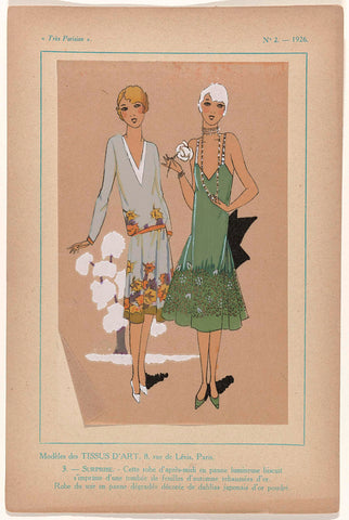 Très Parisien, 1926, No.  2, Pl. 3: Models of ART FABRICS - SURPRISE, G-P. Joumard, 1926 Canvas Print