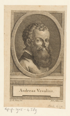 Portret van Andreas Vesalius, Johann Esaias Nilson, 1776 - 1788 Canvas Print